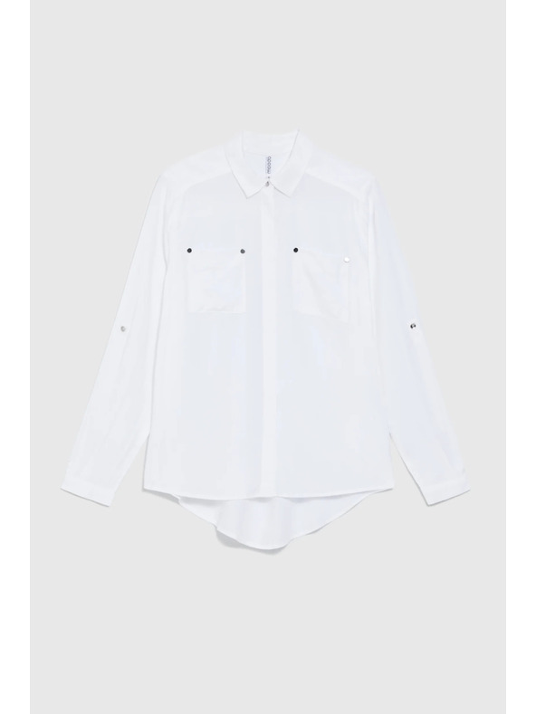 Moodo Biela viskózová košeľa Moodo