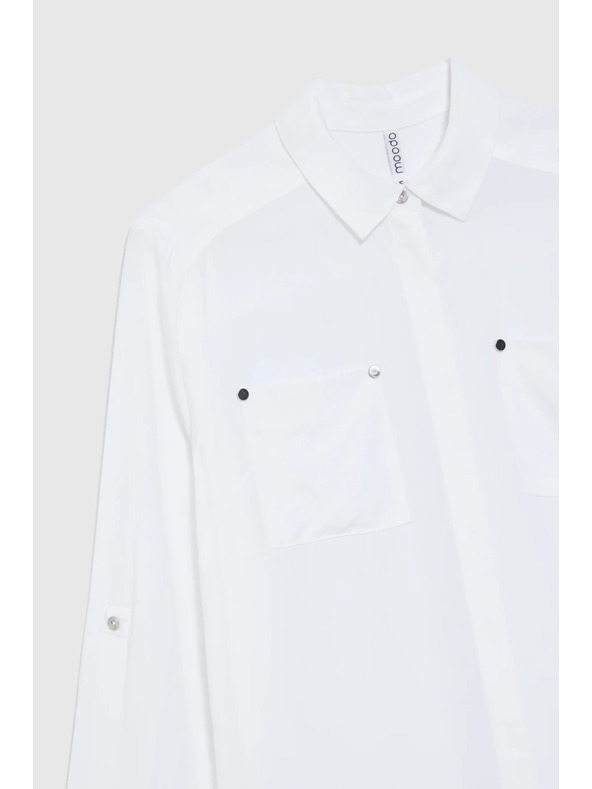 Moodo Biela viskózová košeľa Moodo