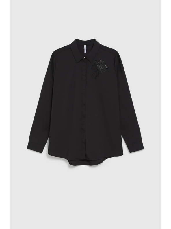 Moodo Čierna košeľa s golierom Moodo