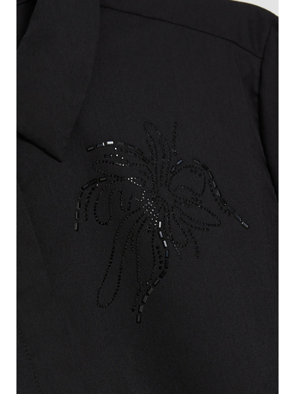 Moodo Čierna košeľa s golierom Moodo