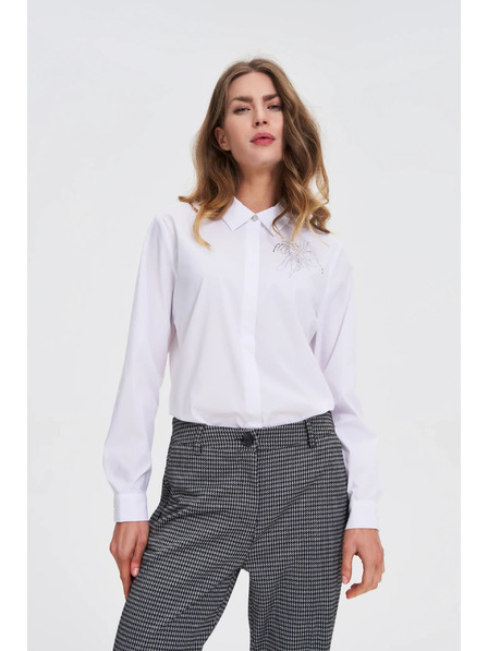 Moodo Biela košeľa s golierom Moodo