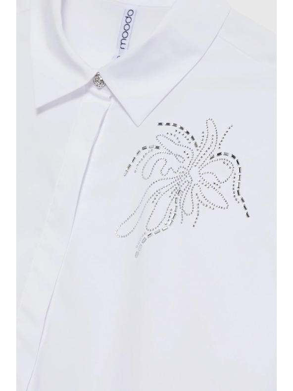 Moodo Biela košeľa s golierom Moodo