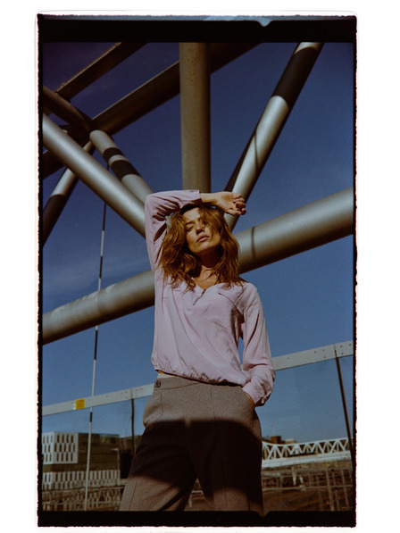 Moodo Ružová viskózová košeľa Moodo