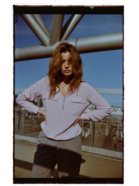 Moodo Ružová viskózová košeľa Moodo