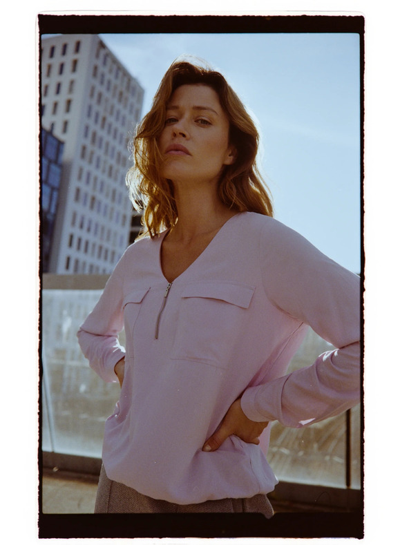 Moodo Ružová viskózová košeľa Moodo