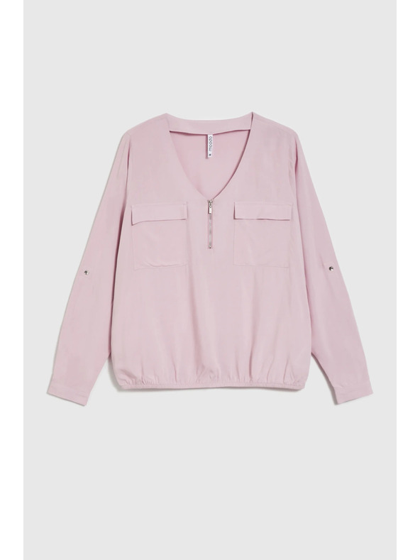 Moodo Ružová viskózová košeľa Moodo