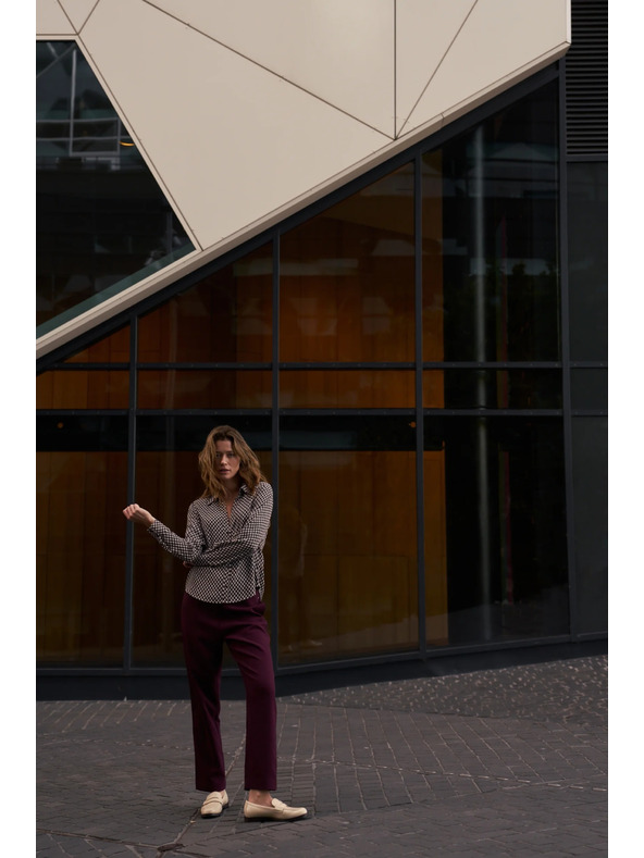 Moodo Vzorovaná košeľa bordó Moodo