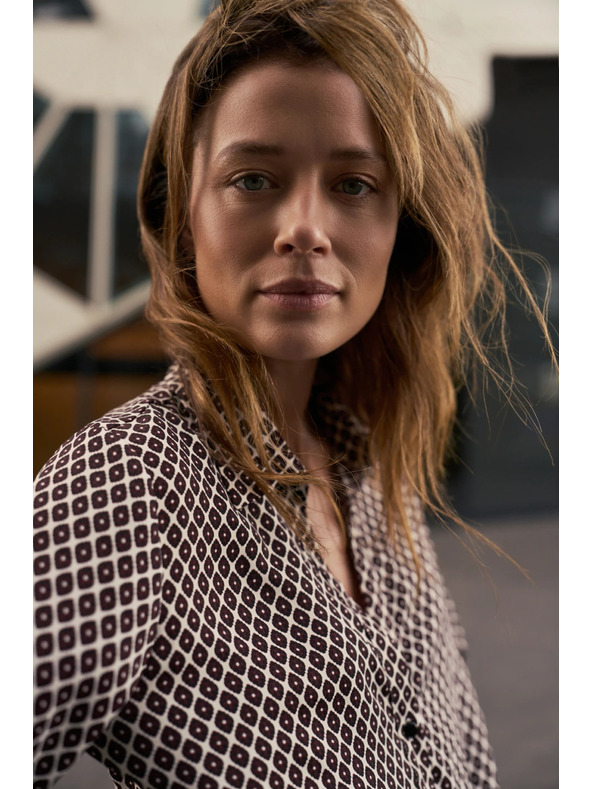 Moodo Vzorovaná košeľa bordó Moodo