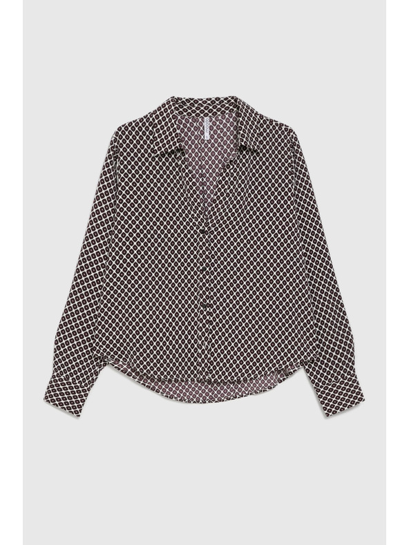 Moodo Vzorovaná košeľa bordó Moodo