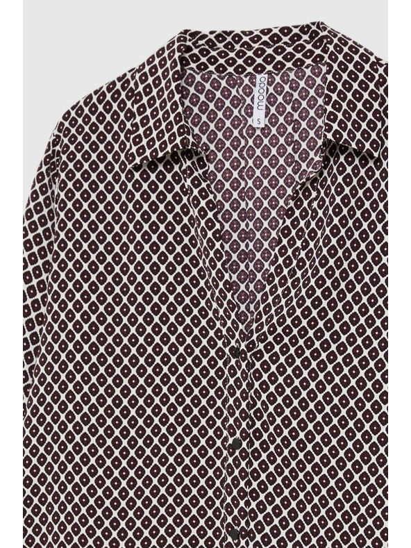 Moodo Vzorovaná košeľa bordó Moodo