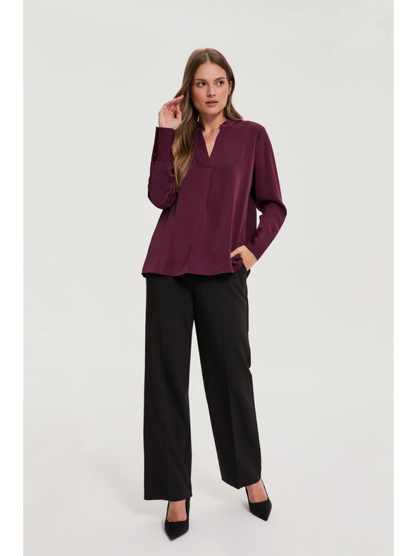 Moodo Elegantná košeľa burgundská Moodo