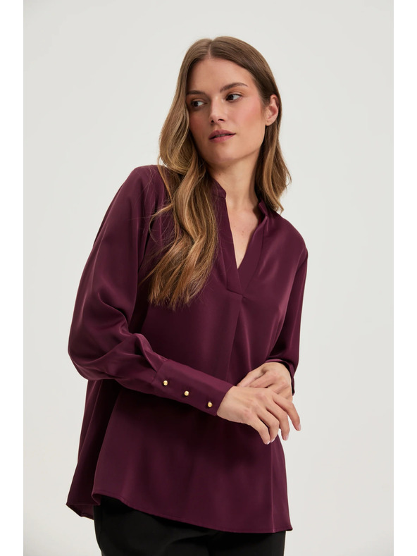 Moodo Elegantná košeľa burgundská Moodo