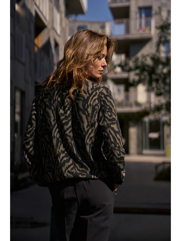 Moodo Olivová viskózová košeľa Moodo