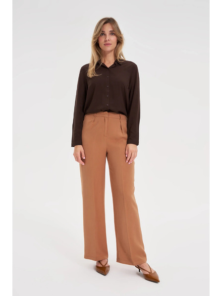 Moodo Viskózová košeľa hnedá Moodo