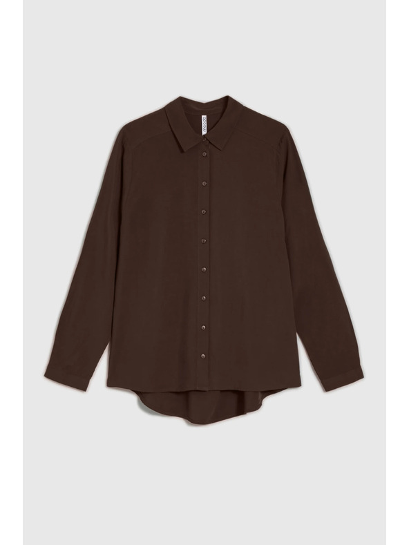 Moodo Viskózová košeľa hnedá Moodo