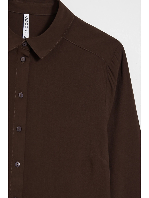 Moodo Viskózová košeľa hnedá Moodo