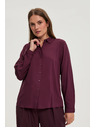 Moodo Viskózová košeľa vínová Moodo