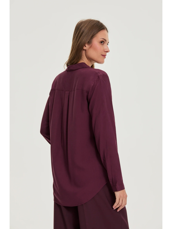 Moodo Viskózová košeľa vínová Moodo