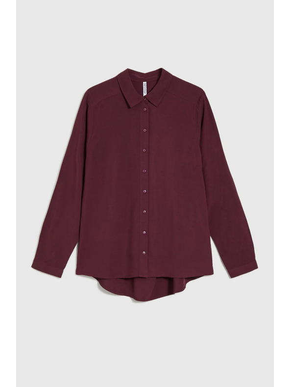 Moodo Viskózová košeľa vínová Moodo