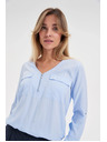 Moodo Svetlomodrá viskózová košeľa Moodo