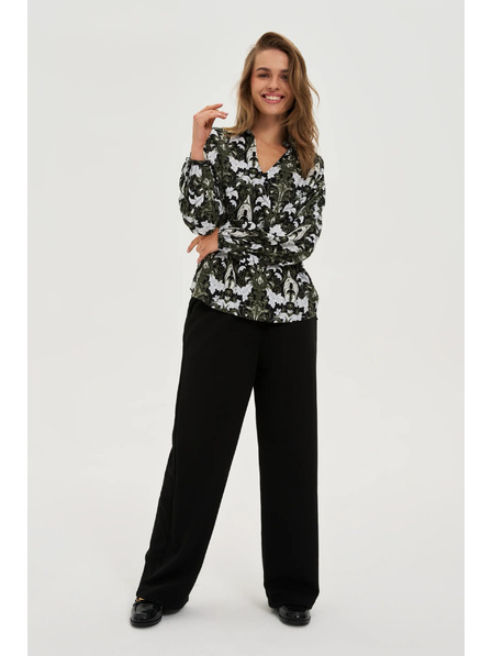 Moodo Tmavoolivová viskózová košeľa Moodo