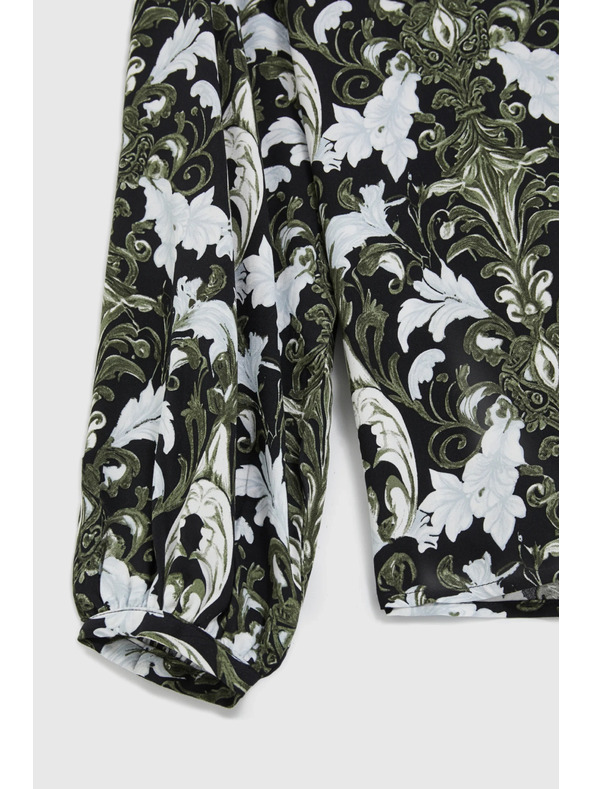 Moodo Tmavoolivová viskózová košeľa Moodo