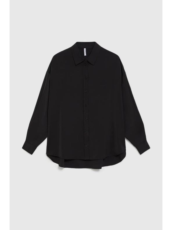 Moodo Hladká košeľa čierna Moodo