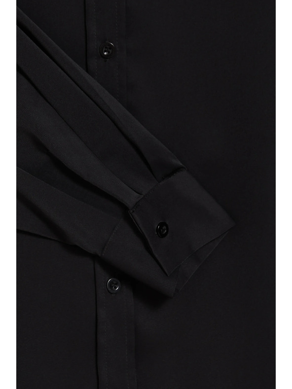 Moodo Hladká košeľa čierna Moodo