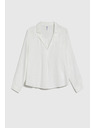 Moodo Hladká košeľa z viskózy biela Moodo