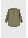 Moodo Viskózová košeľa olivová Moodo