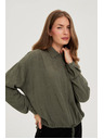 Moodo Olivová viskózová košeľa Moodo