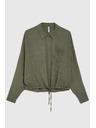 Moodo Olivová viskózová košeľa Moodo