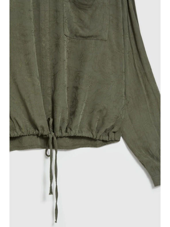 Moodo Olivová viskózová košeľa Moodo