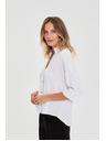 Moodo Biela košeľa s krátkymi rukávmi Moodo