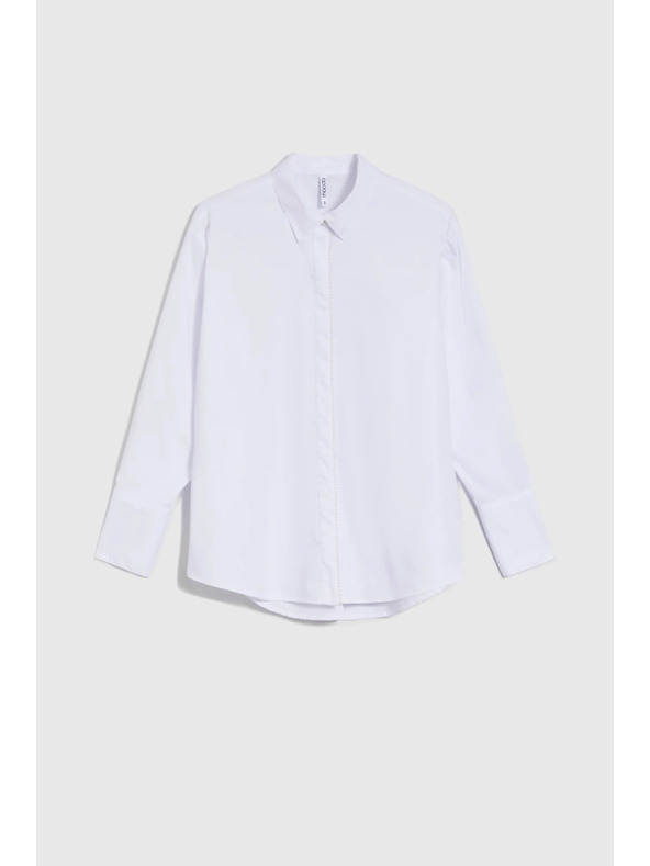 Moodo Biela košeľa zdobená korálkami Moodo