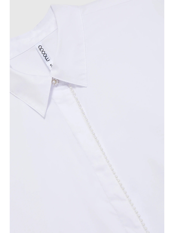 Moodo Biela košeľa zdobená korálkami Moodo