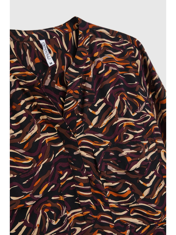 Moodo Hnedá viskózová košeľa Moodo