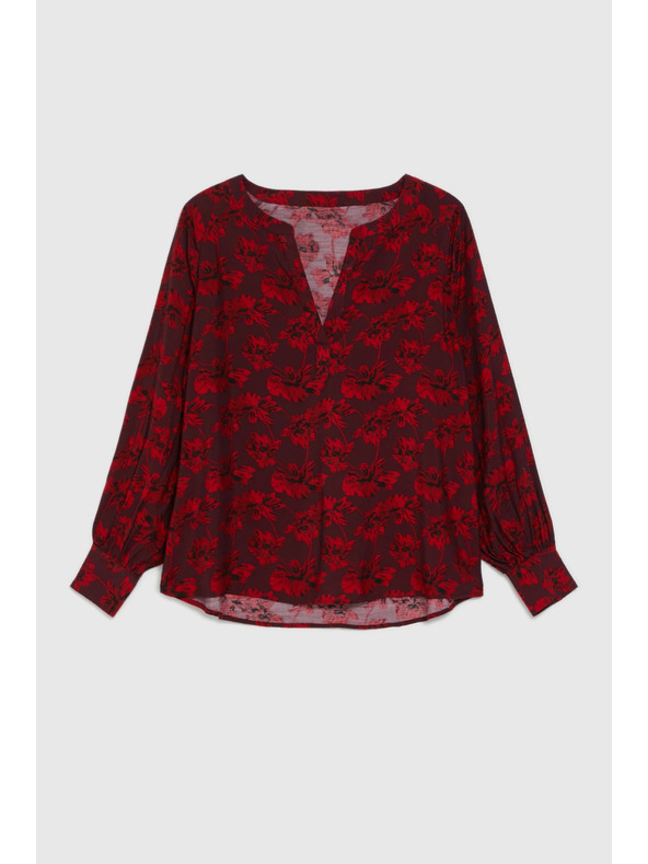 Moodo Bordová kvetinová košeľa Moodo