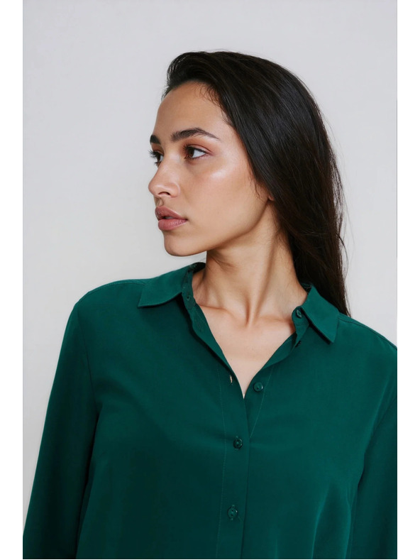 Moodo Zelená viskózová košeľa Moodo