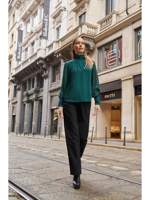 Moodo Zelená košeľa s kvetom Moodo