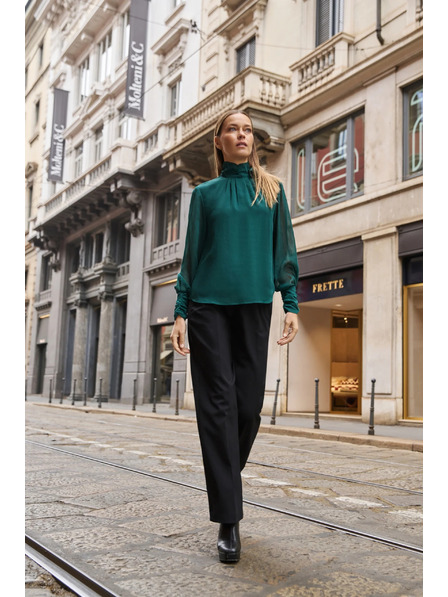 Moodo Zelená košeľa s kvetom Moodo