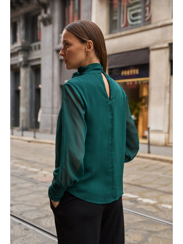 Moodo Zelená košeľa s kvetom Moodo