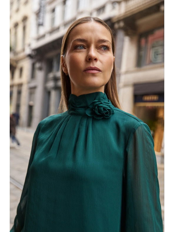 Moodo Zelená košeľa s kvetom Moodo