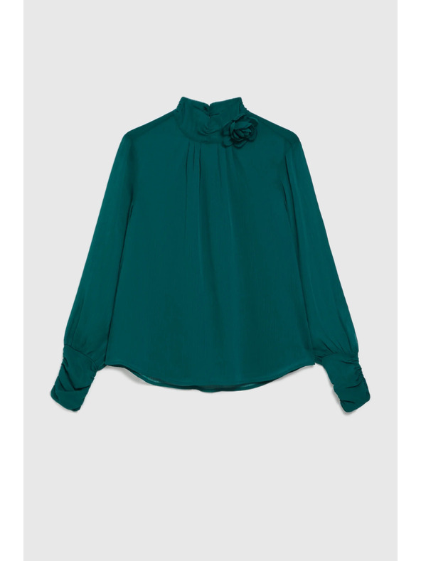 Moodo Zelená košeľa s kvetom Moodo