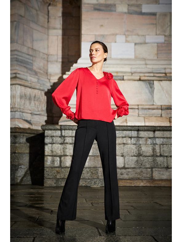 Moodo Červená blúzka s ružami Moodo