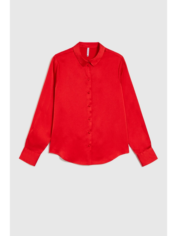 Moodo Hladká červená košeľa Moodo