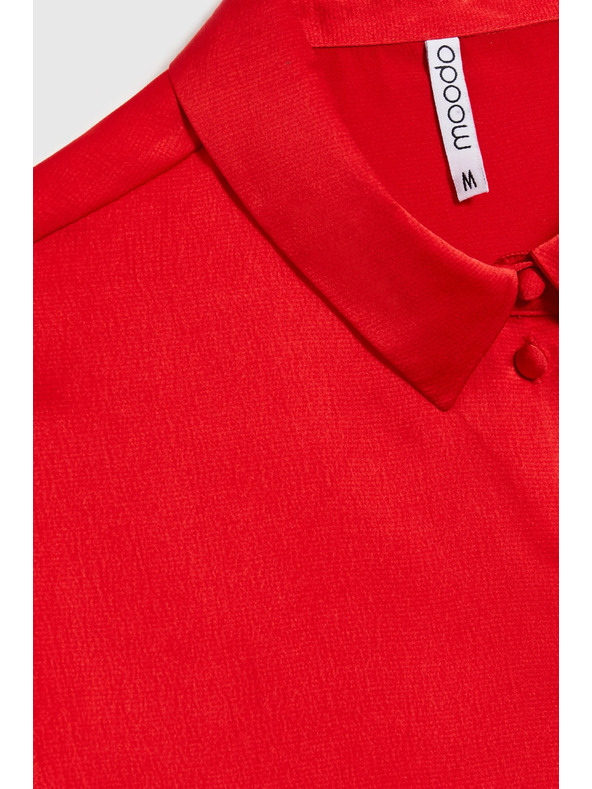 Moodo Hladká červená košeľa Moodo