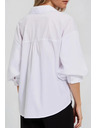 Moodo Biela košeľa so zberanými rukávmi Moodo