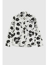 Moodo Viskózová košeľa s kvetinovým vzorom biela Moodo