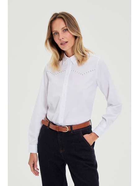 Moodo Hladká košeľa biela Moodo